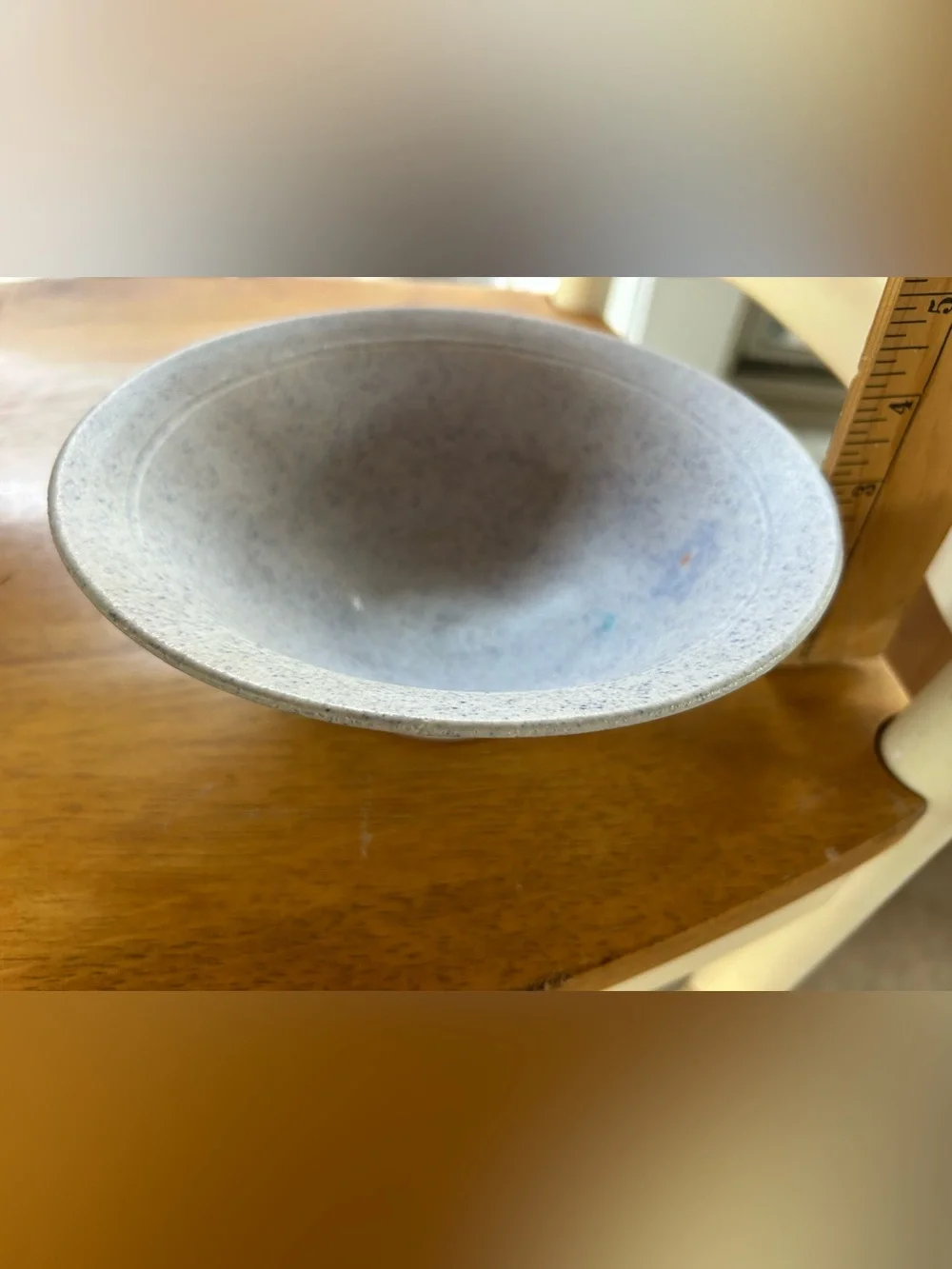 Speckled Ceramic Serving Bowl - Light Gray